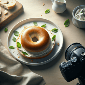 Half Bagel with Cream Cheese recipe photo
